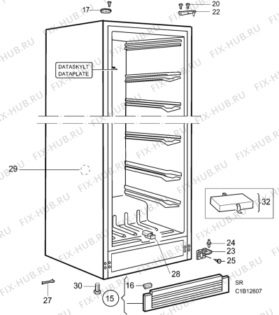 Взрыв-схема холодильника Electrolux EU8209C - Схема узла C10 Cabinet